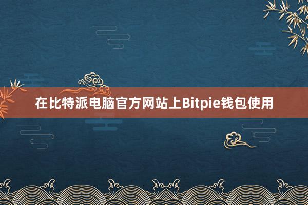 在比特派电脑官方网站上Bitpie钱包使用