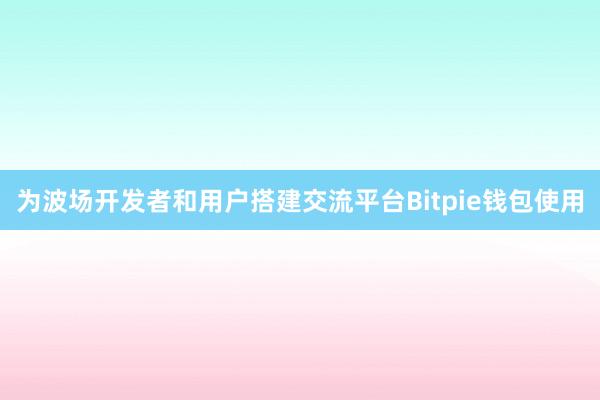 为波场开发者和用户搭建交流平台Bitpie钱包使用