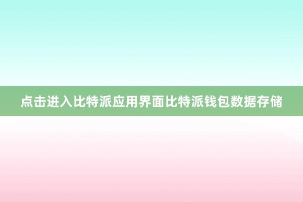 点击进入比特派应用界面比特派钱包数据存储