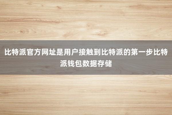 比特派官方网址是用户接触到比特派的第一步比特派钱包数据存储