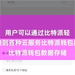 用户可以通过比特派轻松地连接到各种云服务比特派钱包数据存储